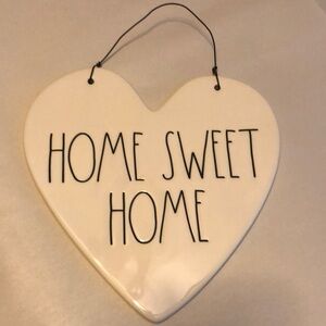 Ray Dunn Heart-Shaped White Wall Decor - Home Sweet Home
